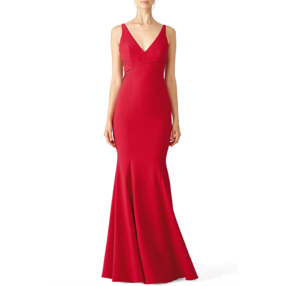 Jay Godfrey Red Rockefeller Gown US 12